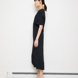Jil Sander dress, made in Italy, European size 40, 49-inch length, 57% acetate, 43% viscose. Model is 5'9"
