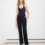 Sonia Rykiel Body, size 38, 61% viscose, 27% cotton, 11% linen, 1% elastane. Model is 5'11", very good condition.