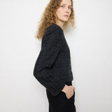 Jaeger Jacket, 20-inch length, 15-inch shoulders, wool-acrylic blend. Model is 5'11", very good condition