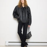 Caribou Creek Leather Jacket, 26-inch length, 22-inch dropped shoulder, 24.5-inch sleeves, size XXL, model 5'11"