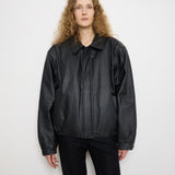 Caribou Creek Leather Jacket, 26-inch length, 22-inch dropped shoulder, 24.5-inch sleeves, size XXL, model 5'11"