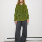 L.L. Bean Green Jacket, size L, 28-inch length, 15.5-inch shoulders, 23-inch sleeves. Model is 5'11", good condition 