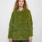 L.L. Bean Green Jacket, size L, 28-inch length, 15.5-inch shoulders, 23-inch sleeves. Model is 5'11", good condition 