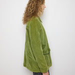 L.L. Bean Green Jacket, size L, 28-inch length, 15.5-inch shoulders, 23-inch sleeves. Model is 5'11", good condition 