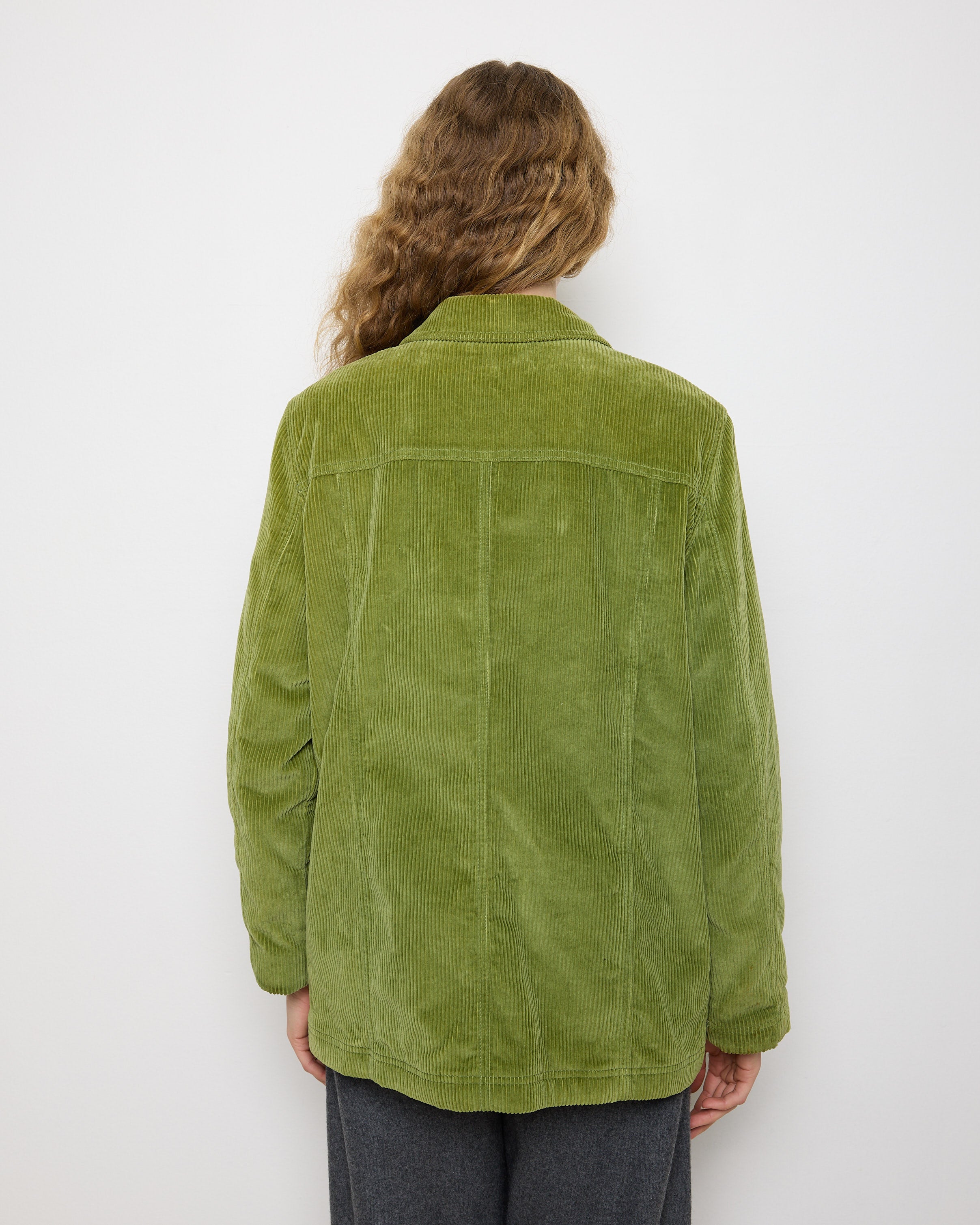 L.L. Bean Green Jacket, size L, 28-inch length, 15.5-inch shoulders, 23-inch sleeves. Model is 5'11", good condition 