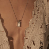 Vintage Sterling Silver Small Perfume Bottle Necklace