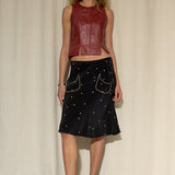 Jazmin Chebar Burgundy Leather Top