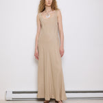 Spiagel Linen Dress, 60-inch length, size 12, suggested M–L. 100% linen. Model is 5'11", very good condition