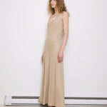 Spiagel Linen Dress, 60-inch length, size 12, suggested M–L. 100% linen. Model is 5'11", very good condition