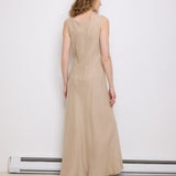 Spiagel Linen Dress, 60-inch length, size 12, suggested M–L. 100% linen. Model is 5'11", very good condition