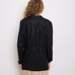 Liz Claiborne Linen Jacket, size 12, 30-inch length, 19-inch shoulders, 100% linen. Model is 5'11", very good condition