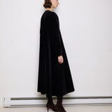 Vintage black velvet coat, 60-inch length, 24-inch sleeves, 16-inch shoulders, 100% cotton velvet