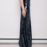 Sequined maxi skirt, size 8, 43-inch length, 15.5-inch waist. Model is 5'11", in perfect condition
