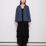 Reversible Blue Jacket, 22-inch length, 22-inch sleeves, 17-inch shoulders. Suggested size S–M. Good vintage condition