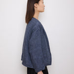 Reversible Blue Jacket, 22-inch length, 22-inch sleeves, 17-inch shoulders. Suggested size S–M. Good vintage condition