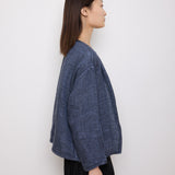 Reversible Blue Jacket, 22-inch length, 22-inch sleeves, 17-inch shoulders. Suggested size S–M. Good vintage condition
