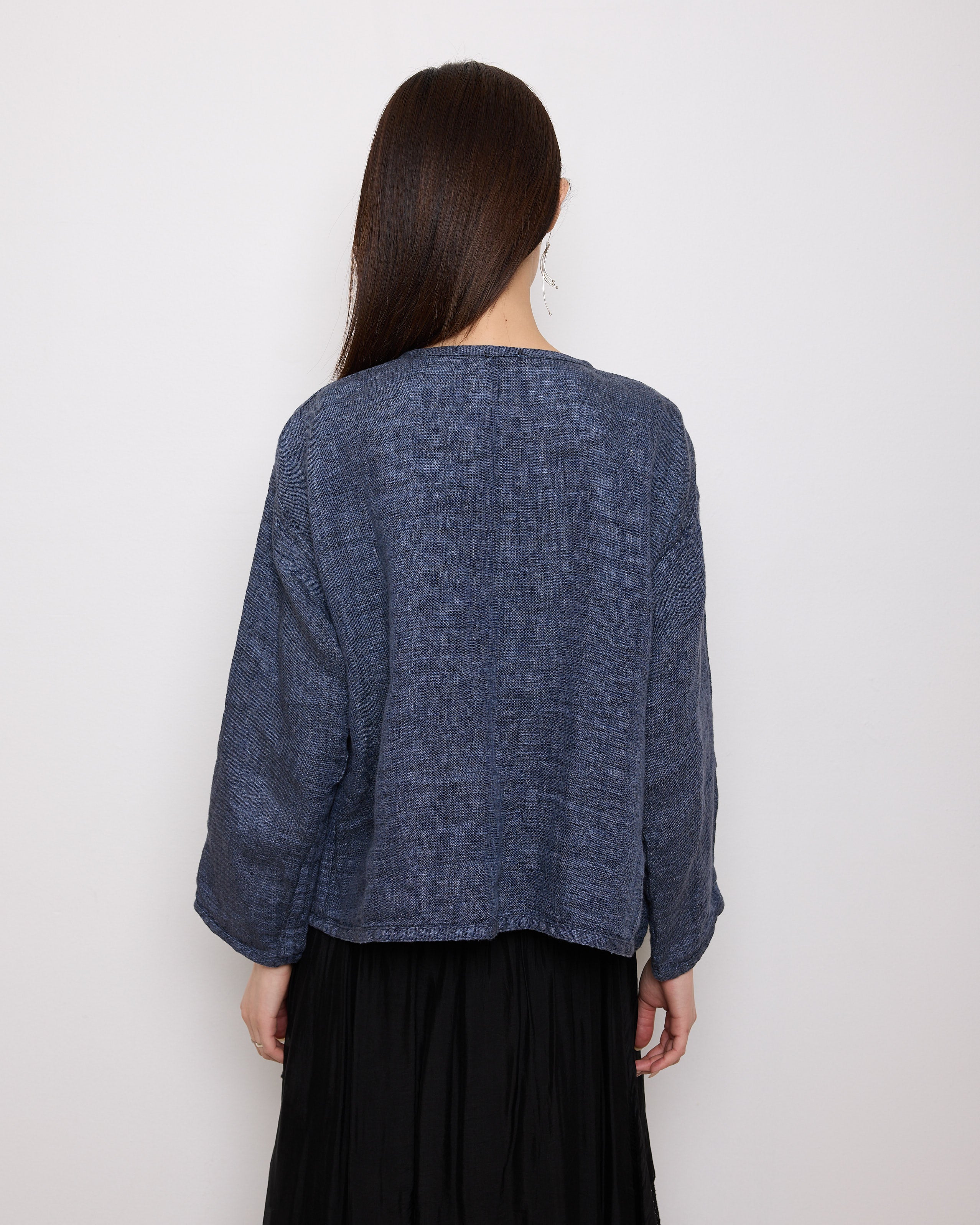 Reversible Blue Jacket, 22-inch length, 22-inch sleeves, 17-inch shoulders. Suggested size S–M. Good vintage condition