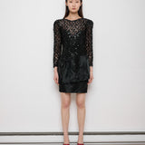 Black Sequent Dress with Bow
