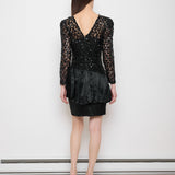 Black Sequent Dress with Bow