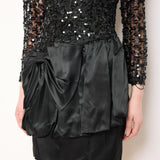 Black Sequent Dress with Bow