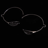 Vintage Sterling Silver Open Hoop Lily Flower Earrings