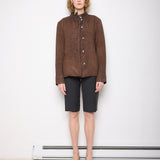 Reversible Pleated Jacket in Black/Brown