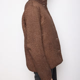 Reversible Pleated Jacket in Black/Brown