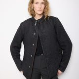 Reversible Pleated Jacket in Black/Brown