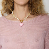 Mari B Pink Heart Necklace