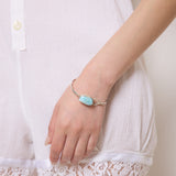 Vintage Silver Bracelet With Blue Stone