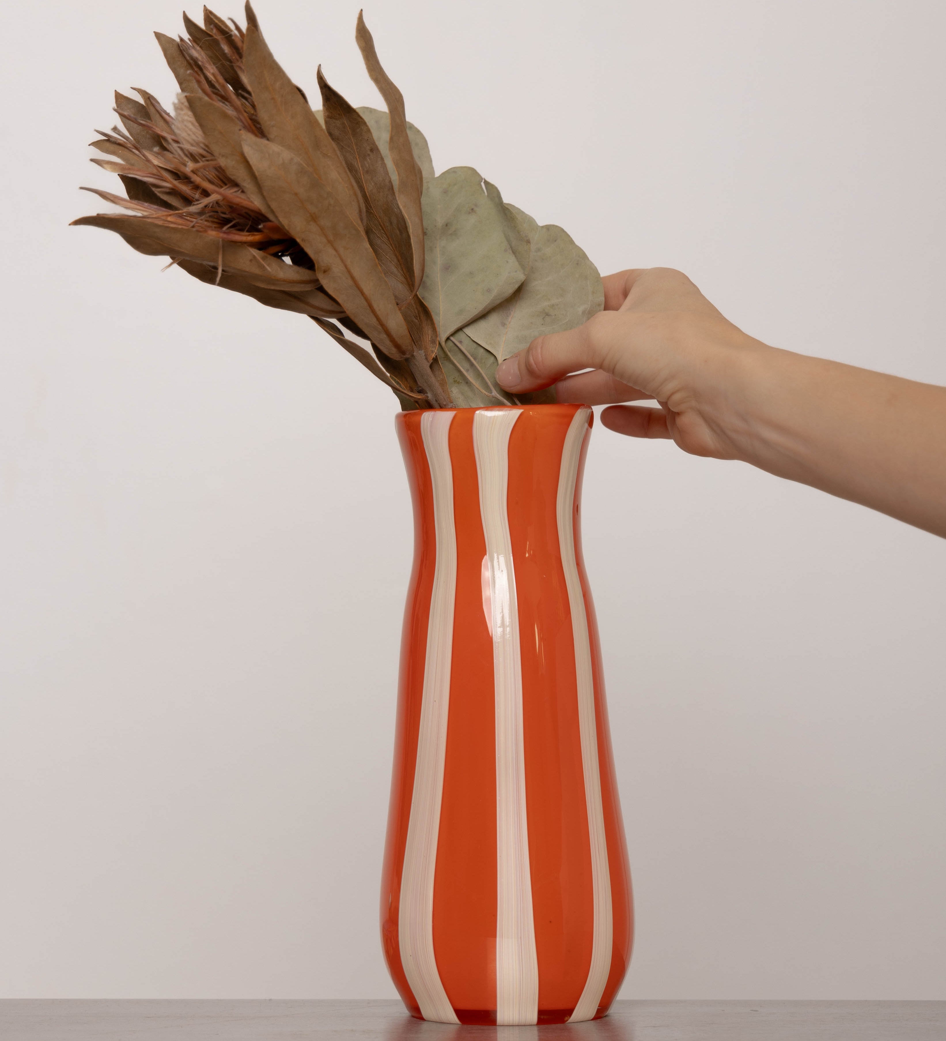 YAKUSH STRIPS Vase Orange - KHATA