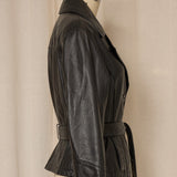 Wilsons Black Leather Fitted Jacket
