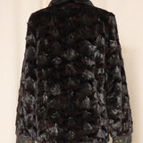 Fur Jacket with Leather Trim