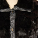 Fur Jacket with Leather Trim