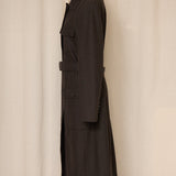 Angelica L. Charcoal Wool Blend Belted Coat