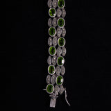 Sterling Silver Peridot Green Stones Bracelet