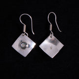 Sterling Silver Diamond Shaped Earrings with Moonstone